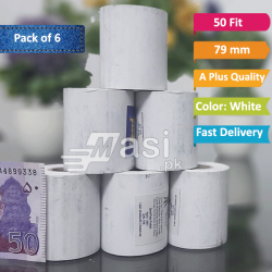 Pack of 6 - Best Thermal Paper Roll Receipt 79mm - 50 fit | masi.pk